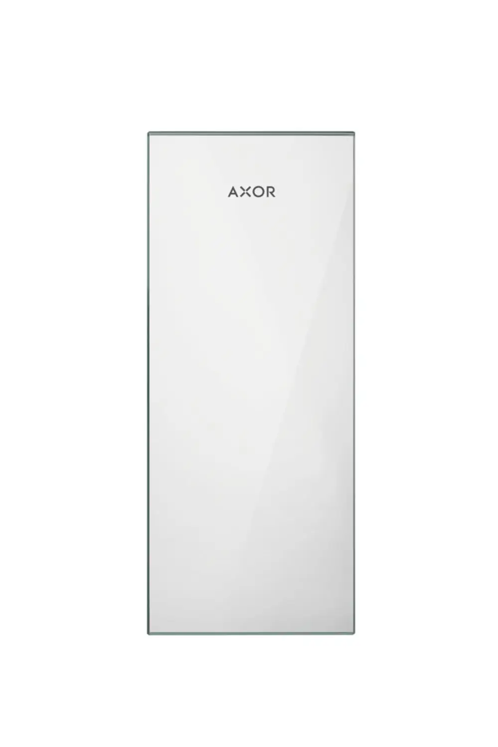 Glasplatte von AXOR, rechteckig, mit spiegelnder Oberfläche. Die Platte eignet sich zur Wandmontage und bietet eine klare Reflexion.